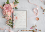 Zaproszenia ślubne Natura eleganckie zaproszenia na ślub koronka i kokardka motywy kwiatowe w kopercie7