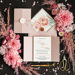 Zaproszenia ślubne Natura Proste Kremowe Zaproszenia Ślubne Boho Peonie  Minimalistyczne Zaproszenia na Ślub Delikatne Zaproszenie Ślubne2