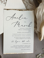 Zaproszenia ślubne Natura złocone zaproszenia ślubne Gipsówka naturalna zaproszenia na ślub, złote zaproszenie na ślub z suszoną gipsówką szyfonowa wstążka8