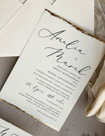 Zaproszenia ślubne Natura złocone zaproszenia ślubne Gipsówka naturalna zaproszenia na ślub, złote zaproszenie na ślub z suszoną gipsówką szyfonowa wstążka11