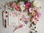 Zaproszenia ślubne Natura eleganckie zaproszenia ślubne na romantyczny ślub w plenerze  vintage kwiaty zawiązane kokardką3