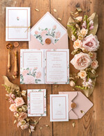 Zaproszenia ślubne Natura delikatne zaproszenia ślubne, minimalistyczne zaproszenie z kwiatami, zaproszenia na ślub boho3