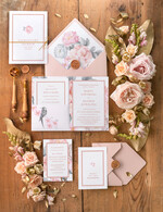 Zaproszenia ślubne Natura minimalistyczne zaproszenia ślubne boho, zaproszenia na ślub z kwiatami 0