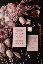 Zaproszenia ślubne Natura Proste Boho Zaproszenia Ślubne Kwiaty  Kokarda Zaproszenia na Ślub Delikatne Zaproszenie Ślubne1