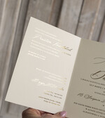 Zaproszenia ślubne Natura Zaproszenia ślubne boho z suszonym bukiecikiem,nietypowe zaproszenia na ślub z szuszkami i sznurkiem, rustykalne złocone zaproszenia z kalkowa kopertą6