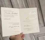 Zaproszenia ślubne Natura Zaproszenia ślubne boho z suszonym bukiecikiem,nietypowe zaproszenia na ślub z szuszkami i sznurkiem, rustykalne złocone zaproszenia z kalkowa kopertą8