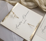 Zaproszenia ślubne Natura Zaproszenia ślubne boho z suszonymi kwiatkami, nietypowe minimalistyczne zaproszenia na ślub, rustykalne złocone zaproszenia z kalkowa kopertą, proste zaproszenia1