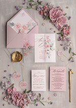 Zaproszenia ślubne Natura premium delikatne zaproszenia ślubne z kalką zaproszenia na ślub boho kwiaty 3