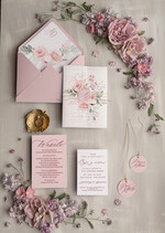 Zaproszenia ślubne Natura premium delikatne zaproszenia ślubne z kalką zaproszenia na ślub boho kwiaty 0