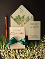 Zaproszenia ślubne Natura Drewniane Zaproszenia na 1 Komunię Świętą Rustykalne zaproszenia ślubne na ślub majowy z Konwalją - Konwaljowe zaproszenia na komunię lub ślub0