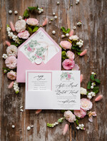 Zaproszenia ślubne Natura nowoczesne kwiatowe zaproszenia ślubne z elementami różu1