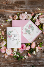 Zaproszenia ślubne Natura nowoczesne kwiatowe zaproszenia ślubne z elementami różu2