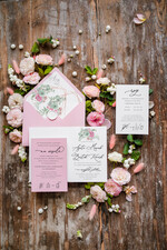 Zaproszenia ślubne Natura nowoczesne kwiatowe zaproszenia ślubne z elementami różu4