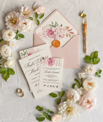 Zaproszenia ślubne Natura modne zaproszenia na ślub kwiatowe wzory w zielonych odcieniach 10