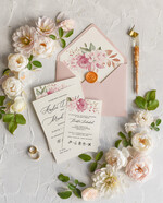 Zaproszenia ślubne Natura modne zaproszenia na ślub kwiatowe wzory w zielonych odcieniach 11