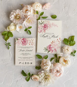 Zaproszenia ślubne Natura modne zaproszenia na ślub kwiatowe wzory w zielonych odcieniach 13