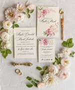 Zaproszenia ślubne Natura modne zaproszenia na ślub kwiatowe wzory w zielonych odcieniach 3