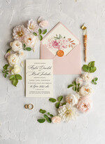 Zaproszenia ślubne Natura modne zaproszenia na ślub kwiatowe wzory w zielonych odcieniach 4