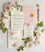 Zaproszenia ślubne Natura modne zaproszenia na ślub kwiatowe wzory w zielonych odcieniach 6