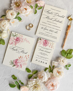 Zaproszenia ślubne Natura modne zaproszenia na ślub kwiatowe wzory w zielonych odcieniach 8