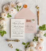 Zaproszenia ślubne Natura modne zaproszenia na ślub kwiatowe wzory w zielonych odcieniach 9