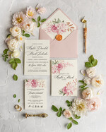 Zaproszenia ślubne Natura modne zaproszenia na ślub kwiatowe wzory w zielonych odcieniach 0