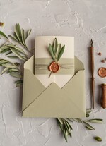 Zaproszenia ślubne Natura rustykalne zaproszenia ślubne Oliwka suszona zaproszenia na ślub z naturalną Gałązką Oliwki zielone zaproszenie na ślub Toskania5