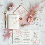 Zaproszenia ślubne Natura modne zaproszenia weselne, w stylu boho idealne na rustykalne wesele, składane zaproszenia na ślub0