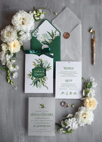 Zaproszenia ślubne Natura Złocone Eukaliptus Zaproszenia Ślubne Zieleń i Złoto  Zaproszenia na Ślub Delikatne Zaproszenie Ślubne Zielone Eukaliptus 13