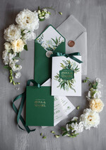 Zaproszenia ślubne Natura Złocone Eukaliptus Zaproszenia Ślubne Zieleń i Złoto  Zaproszenia na Ślub Delikatne Zaproszenie Ślubne Zielone Eukaliptus 3