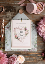 Zaproszenia ślubne Natura rustykalne  zaproszenia ślubne boho kwiaty  jednokartkowe zaproszenie na ślub kopeta z kalki 1