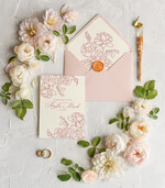 Zaproszenia ślubne Natura Proste Boho Zaproszenia Ślubne Różowe Róże  Minimalistyczne Zaproszenia na Ślub Delikatne Zaproszenie Ślubne1