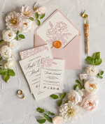 Zaproszenia ślubne Natura Proste Boho Zaproszenia Ślubne Różowe Róże  Minimalistyczne Zaproszenia na Ślub Delikatne Zaproszenie Ślubne10