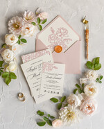 Zaproszenia ślubne Natura Proste Boho Zaproszenia Ślubne Różowe Róże  Minimalistyczne Zaproszenia na Ślub Delikatne Zaproszenie Ślubne11