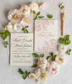 Zaproszenia ślubne Natura Proste Boho Zaproszenia Ślubne Różowe Róże  Minimalistyczne Zaproszenia na Ślub Delikatne Zaproszenie Ślubne12