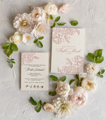 Zaproszenia ślubne Natura Proste Boho Zaproszenia Ślubne Różowe Róże  Minimalistyczne Zaproszenia na Ślub Delikatne Zaproszenie Ślubne13