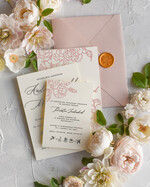 Zaproszenia ślubne Natura Proste Boho Zaproszenia Ślubne Różowe Róże  Minimalistyczne Zaproszenia na Ślub Delikatne Zaproszenie Ślubne2