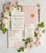 Zaproszenia ślubne Natura Proste Boho Zaproszenia Ślubne Różowe Róże  Minimalistyczne Zaproszenia na Ślub Delikatne Zaproszenie Ślubne5