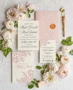 Zaproszenia ślubne Natura Proste Boho Zaproszenia Ślubne Różowe Róże  Minimalistyczne Zaproszenia na Ślub Delikatne Zaproszenie Ślubne6