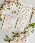 Zaproszenia ślubne Natura Proste Boho Zaproszenia Ślubne Różowe Róże  Minimalistyczne Zaproszenia na Ślub Delikatne Zaproszenie Ślubne7
