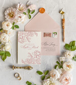 Zaproszenia ślubne Natura Proste Boho Zaproszenia Ślubne Różowe Róże  Minimalistyczne Zaproszenia na Ślub Delikatne Zaproszenie Ślubne9