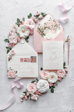 Zaproszenia ślubne Natura eleganckie zaproszenia ślubne romantyczne róże piękna kokarda 2