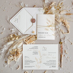 Zaproszenia ślubne Natura nietypowe zaproszenia na ślub, boho rustykalne zaproszenie na ślub ze sznurkiem, zaproszenia z trawą pampasową 1