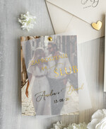 Zaproszenia ślubne Złote Glamour eleganckie zaproszenia na ślub ze zdjęciem dla gości na pamiątkę, zaproszenia ślubne ze zdjęciem, ślubne zaproszenia z ozdobnym okrągłym nitem2