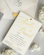 Zaproszenia ślubne Złote Glamour eleganckie zaproszenia na ślub ze zdjęciem dla gości na pamiątkę, zaproszenia ślubne ze zdjęciem, ślubne zaproszenia z ozdobnym okrągłym nitem4