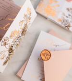 Zaproszenia ślubne Złote Glamour złote zaproszenia ślubne wykonywane ręcznie styl glamour w kolorystyce pudrowego różu i złota14