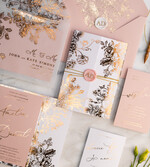 Zaproszenia ślubne Złote Glamour złote zaproszenia ślubne wykonywane ręcznie styl glamour w kolorystyce pudrowego różu i złota3