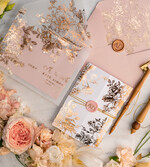 Zaproszenia ślubne Złote Glamour złote zaproszenia ślubne wykonywane ręcznie styl glamour w kolorystyce pudrowego różu i złota34