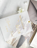 Zaproszenia ślubne Złote Glamour modne zaproszenia na ślub ze zdjęciem dla gości na pamiątkę, zaproszenia ślubne ze zdjęciem, ślubne zaproszenia z ozdobnym okrągłym nitem1