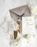 Zaproszenia ślubne Złote Glamour modne zaproszenia na ślub ze zdjęciem dla gości na pamiątkę, zaproszenia ślubne ze zdjęciem, ślubne zaproszenia z ozdobnym okrągłym nitem0